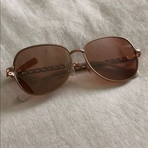 Pink Rose Gold Jessica Simpson Aviator Sunglasses